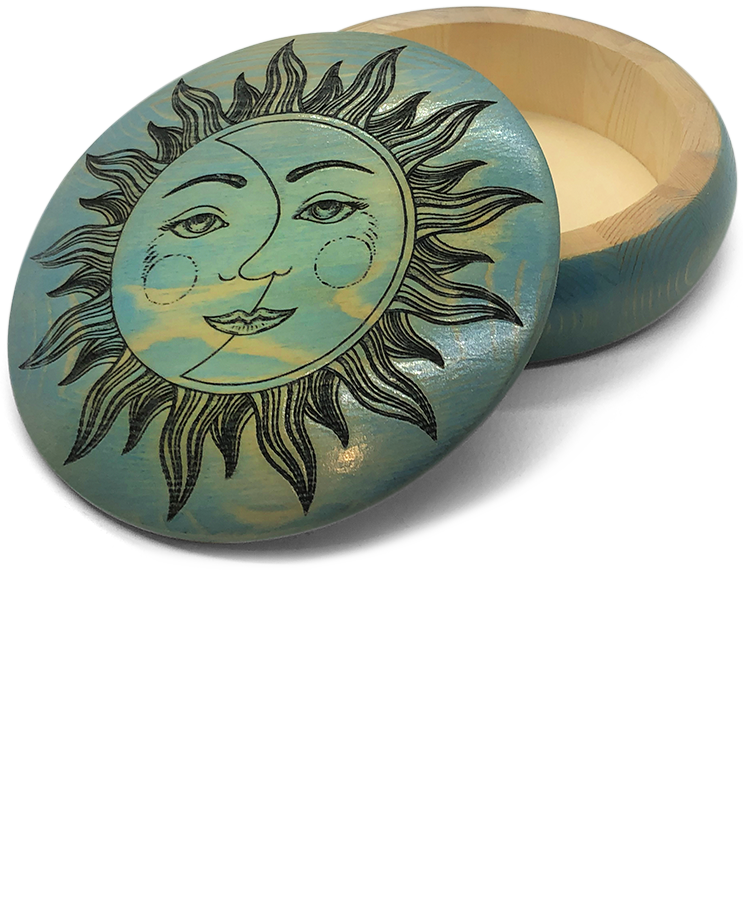 Blue Sun Wooden Bowl